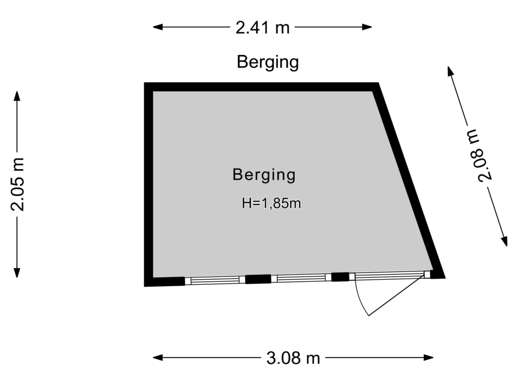 Bekijk plattegrond van Berging van Bergmannstraat 20