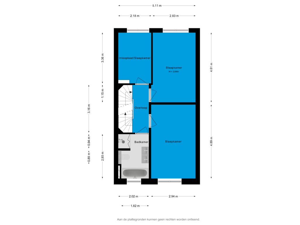 View floorplan of 1e verdieping of Brasem 6