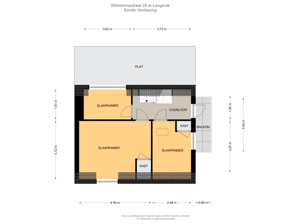 Bekijk plattegrond van Eerste Verdieping van Wilhelminastraat 28