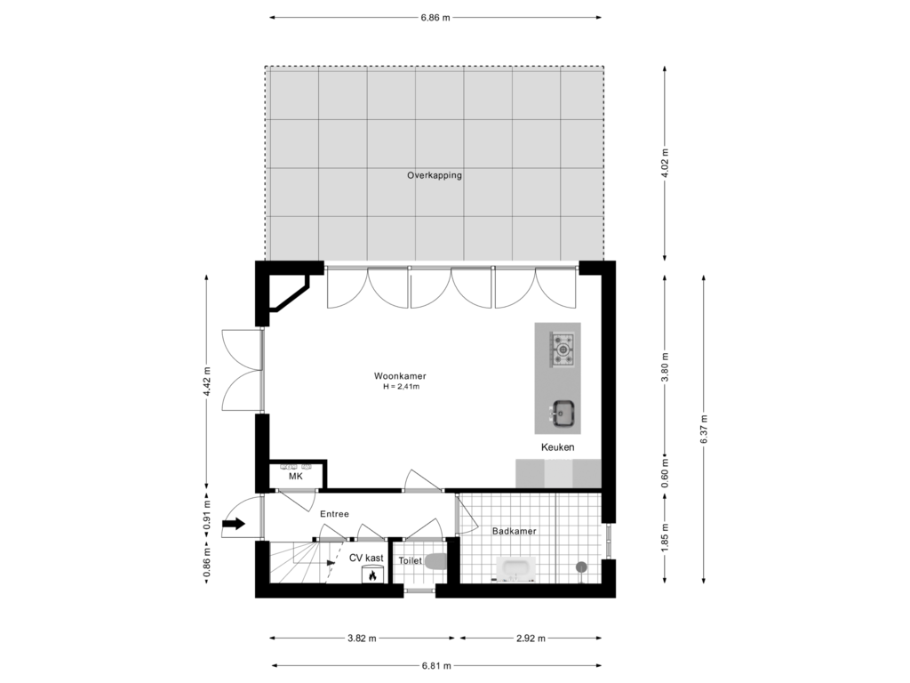 Bekijk plattegrond van Begane Grond van Herenweg 284-R3