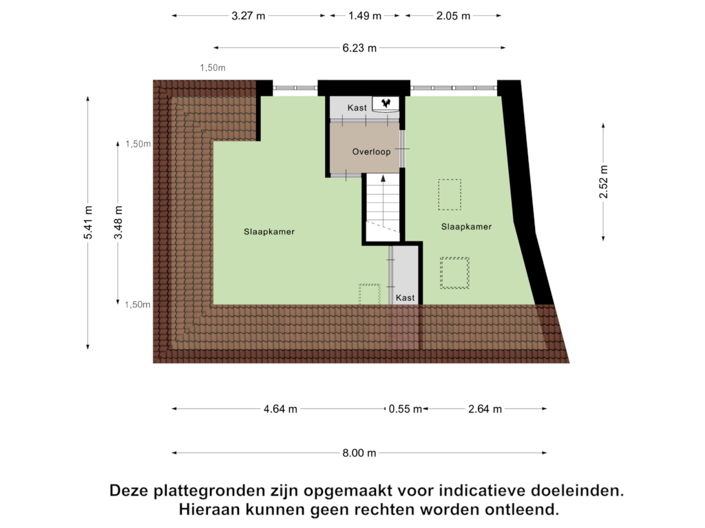 Bekijk plattegrond van Eerste verdieping van 't Bijltje 8