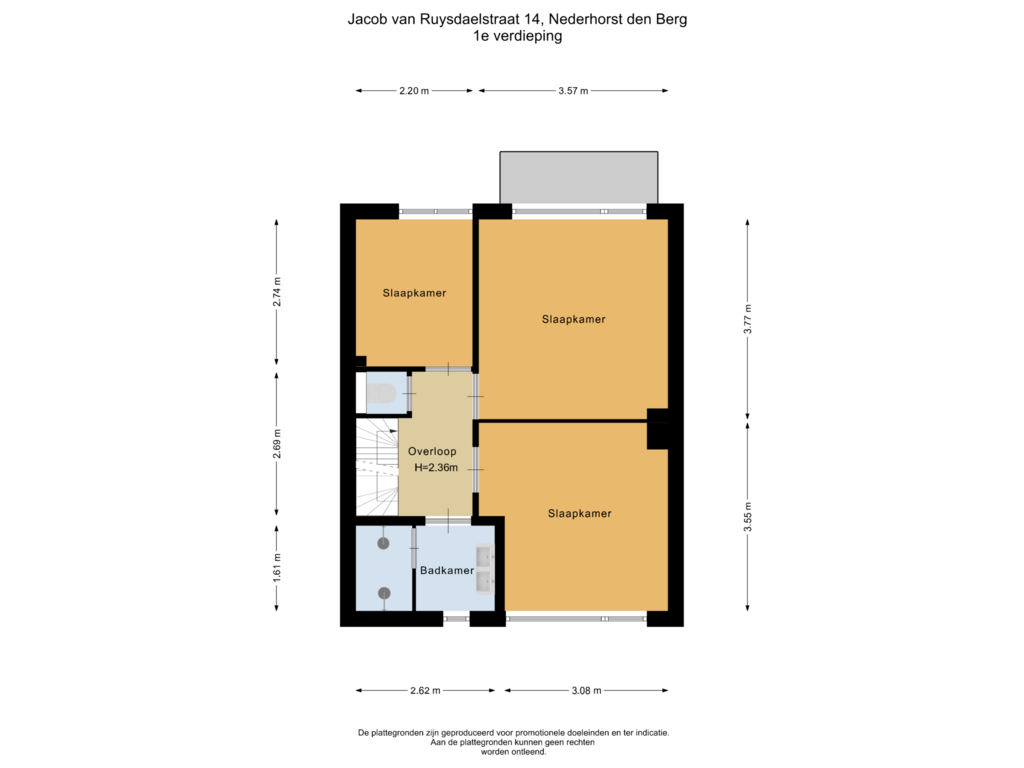 Bekijk plattegrond van 1e verdieping van Jacob van Ruysdaelstraat 14