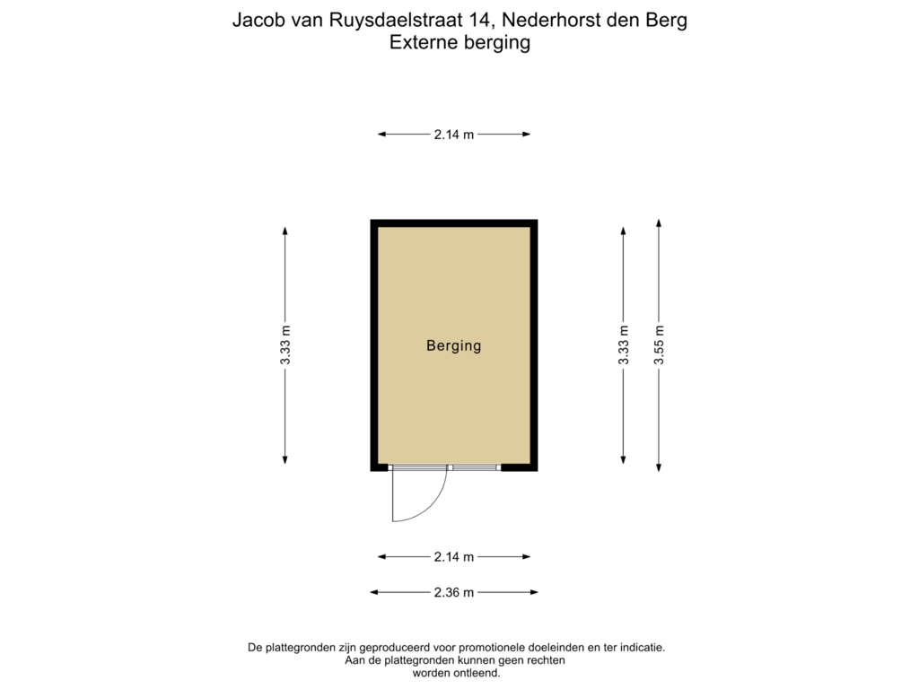 Bekijk plattegrond van Externe berging van Jacob van Ruysdaelstraat 14