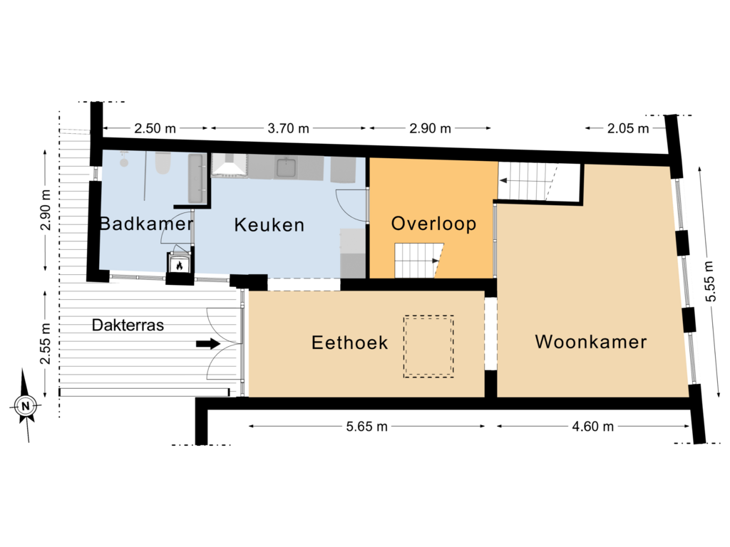 View floorplan of 1e Verdieping of Legeweg 37