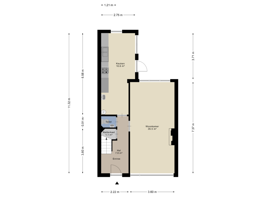 Bekijk plattegrond van Begane grond van Bergmannstraat 63