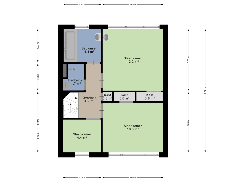 Bekijk plattegrond van Eerste verdieping van Bergmannstraat 63