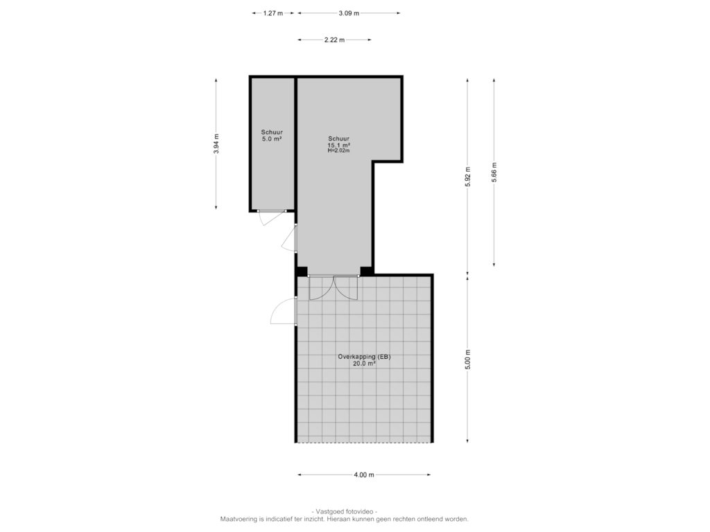 View floorplan of Schuur + Overkapping of Johan Willem Frisolaan 2