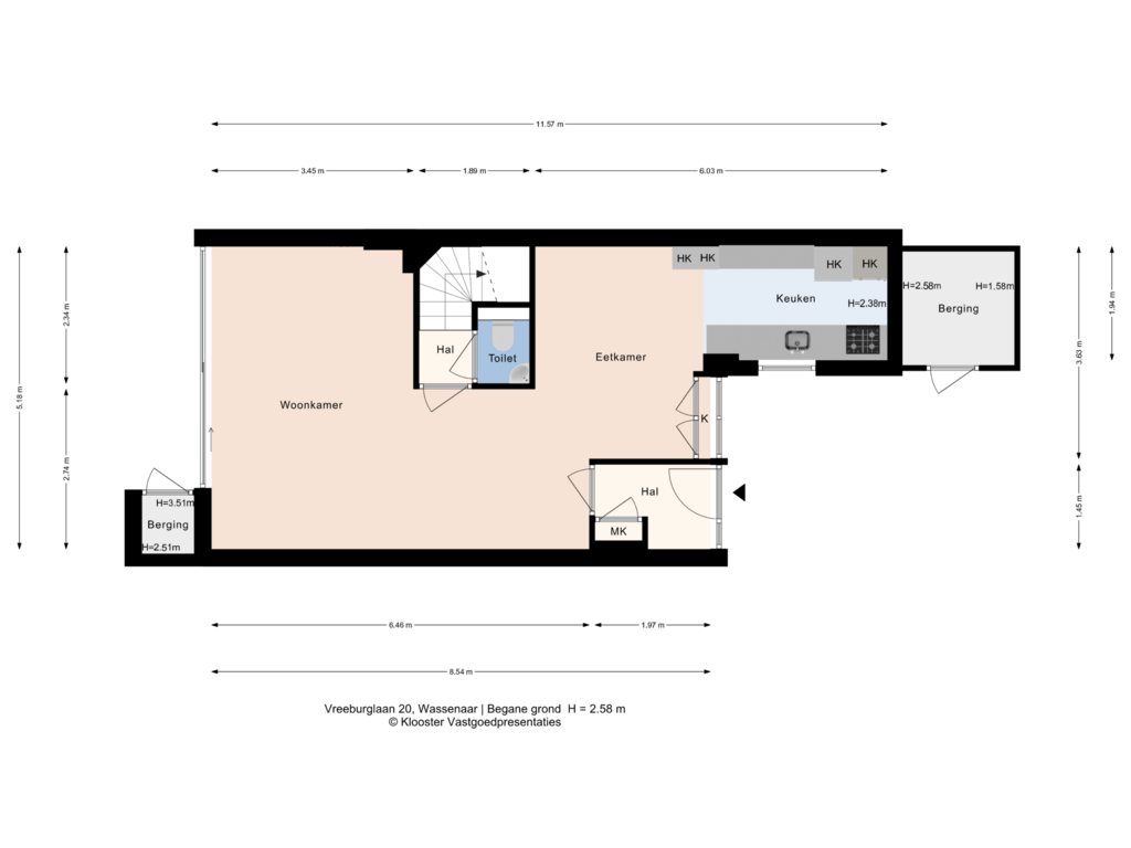 Bekijk plattegrond van Begane grond van Vreeburglaan 20