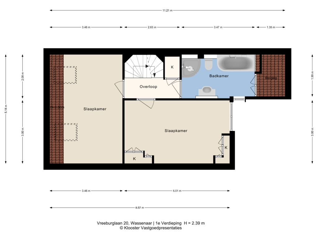 Bekijk plattegrond van 1e verdieping van Vreeburglaan 20