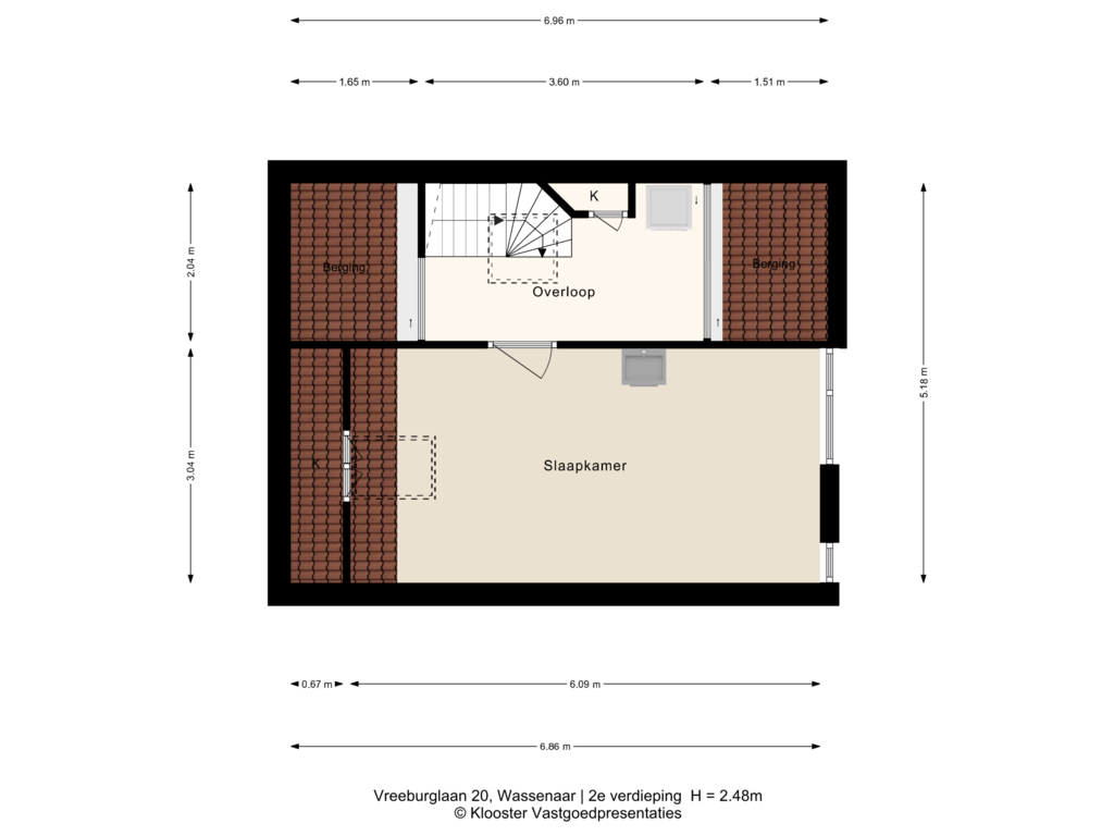 Bekijk plattegrond van 2e verdieping van Vreeburglaan 20