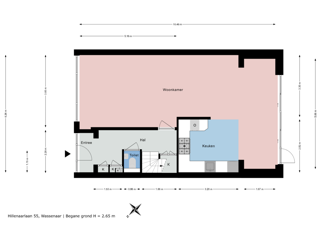 View floorplan of Begane Grond of Hillenaarlaan 55