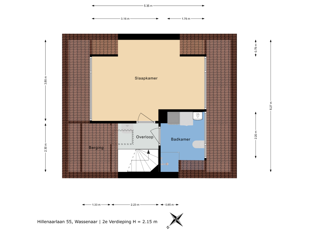 View floorplan of 2e Verdieping of Hillenaarlaan 55