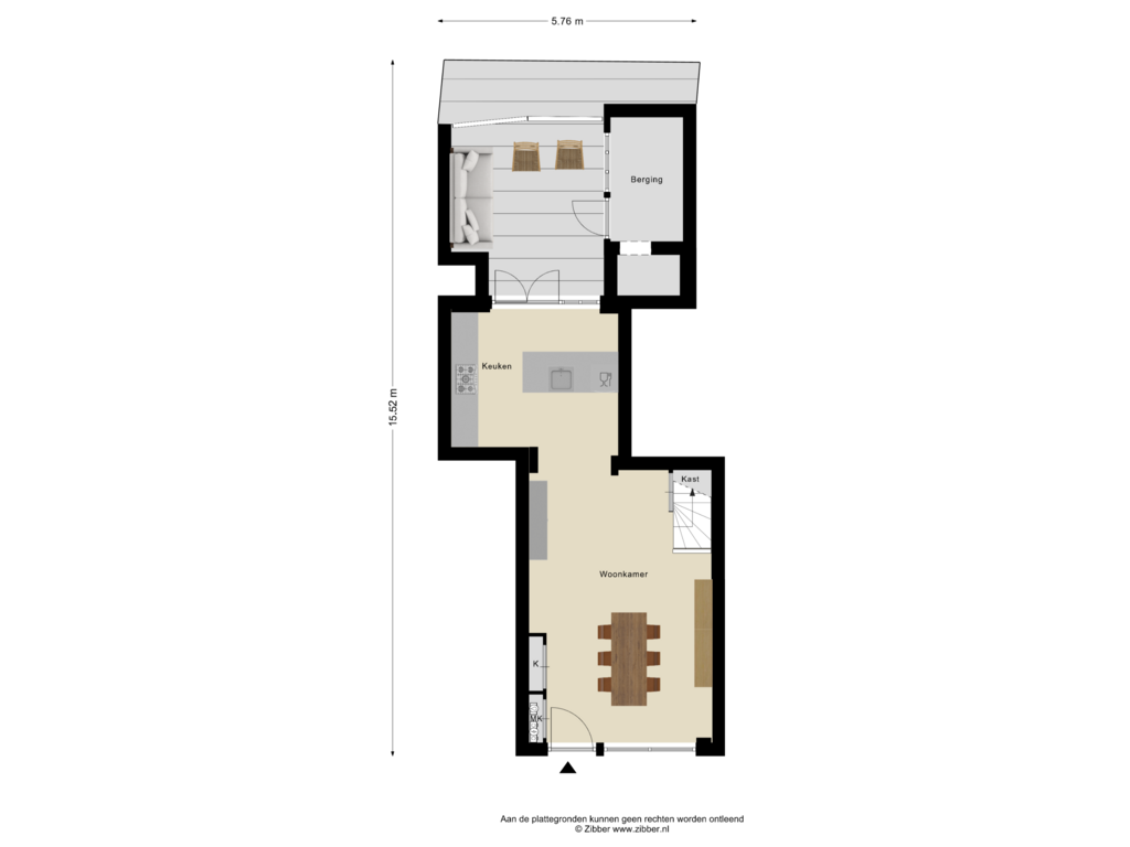 View floorplan of Begane Grond Tuin of Oude Varkenmarkt 32