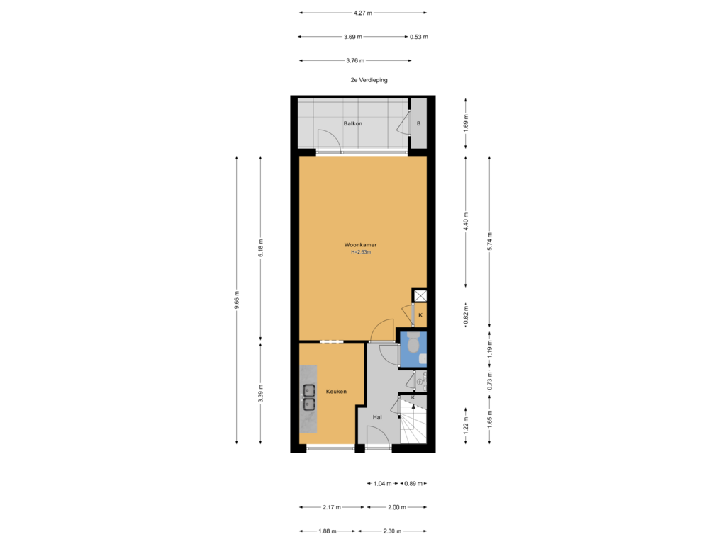 View floorplan of 2e Verdieping of Anna van Hensbeeksingel 333