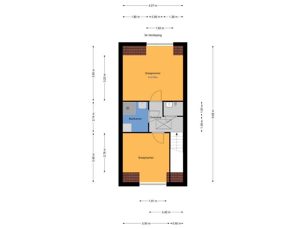 View floorplan of 3e Verdieping of Anna van Hensbeeksingel 333