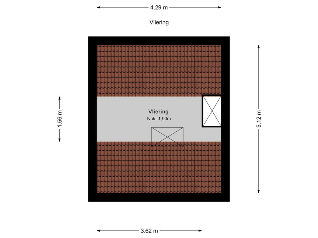 View floorplan of Vliering of Anna van Hensbeeksingel 333