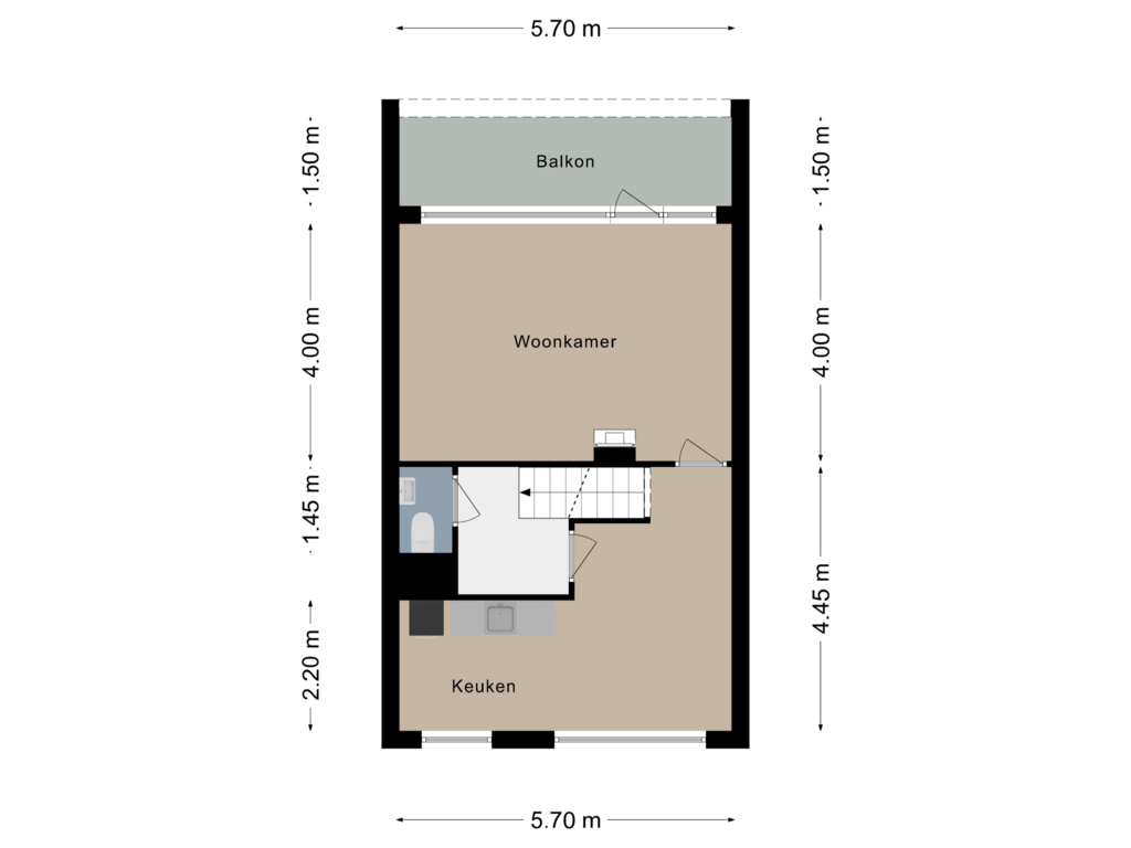 Bekijk plattegrond van Verdieping 1 van Navolaan 106