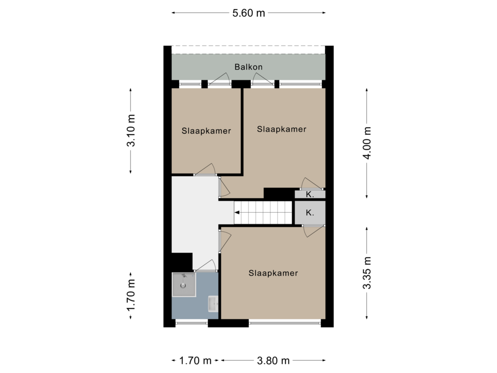 Bekijk plattegrond van Verdieping 2 van Navolaan 106