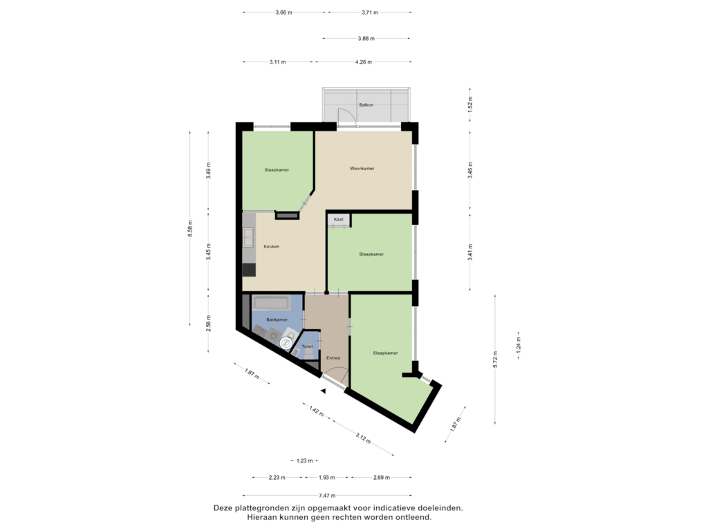 Bekijk plattegrond van Appartement van Michaëlplein 10