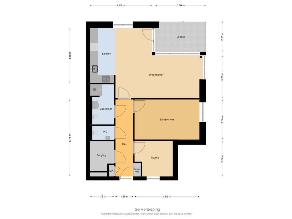 Bekijk plattegrond van 2e Verdieping van Kervelstraat 61