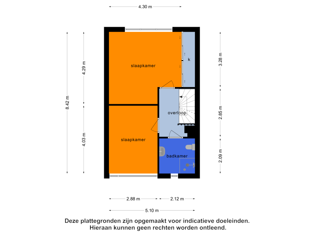 View floorplan of 1e verdieping of Karveel 46 82