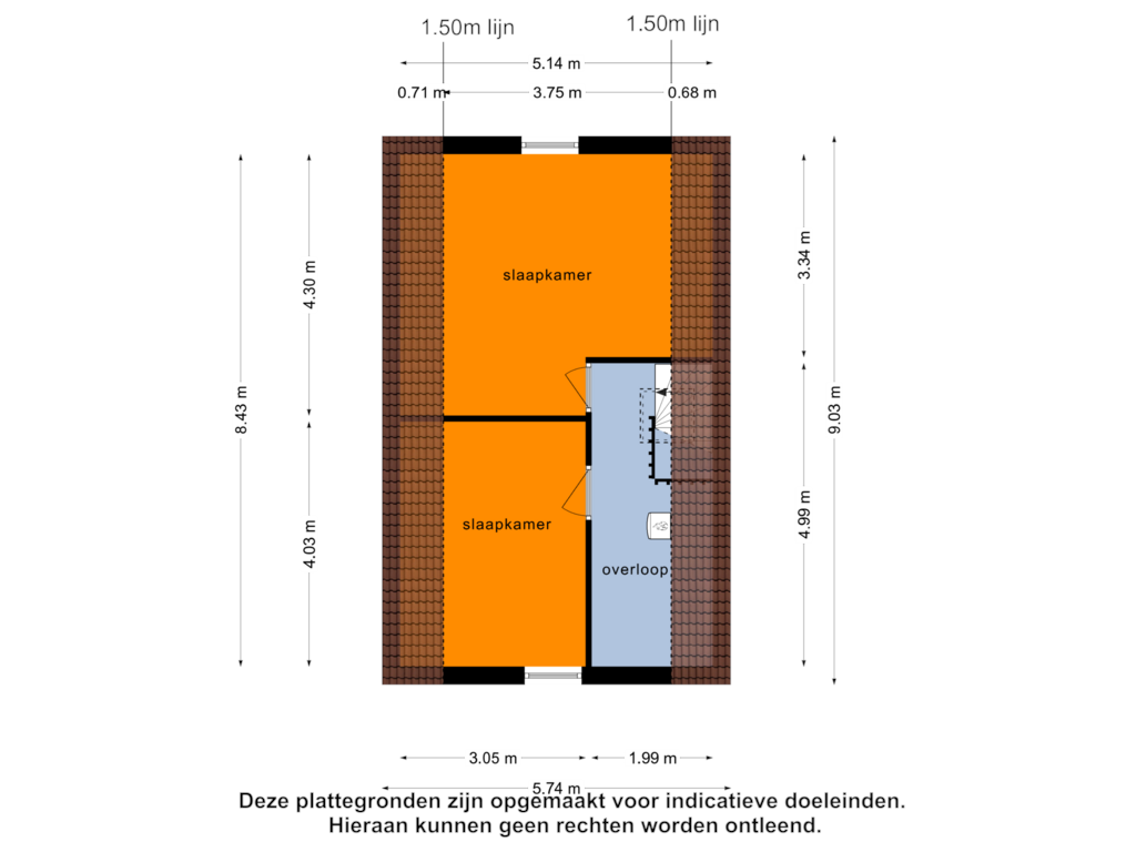 View floorplan of 2e verdieping of Karveel 46 82