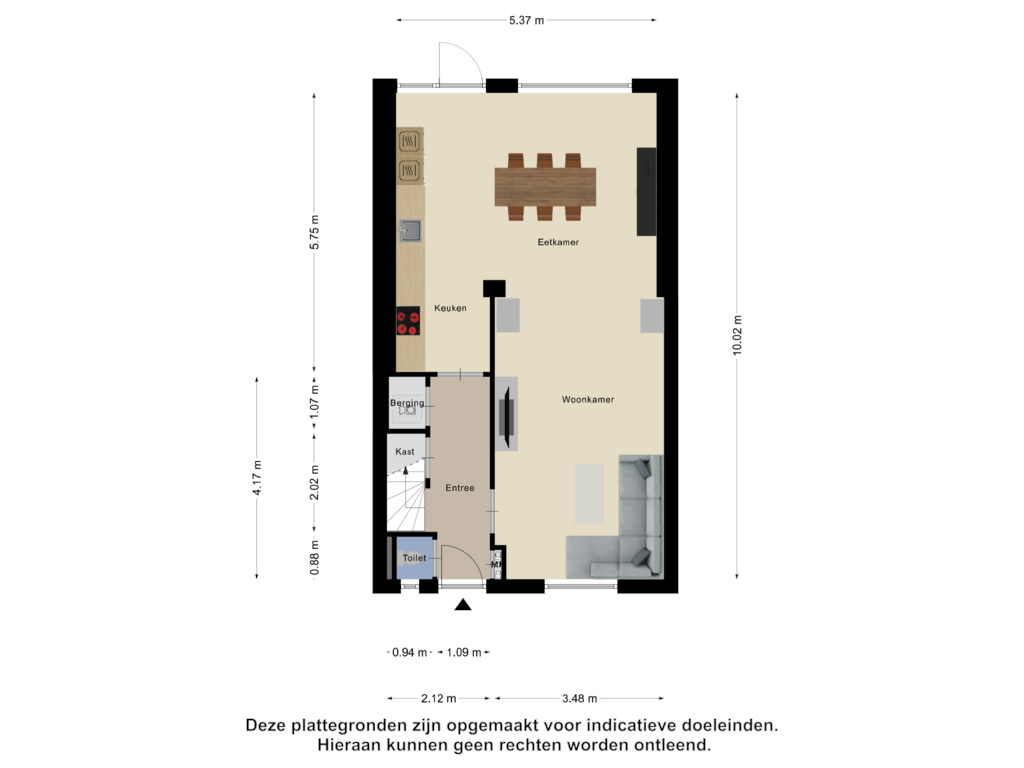 Bekijk plattegrond van Begane Grond van Prof. Titus Brandsmastr 52-B