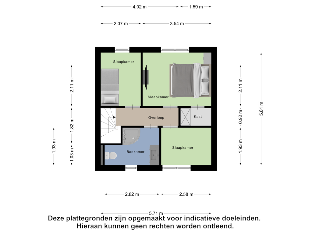 Bekijk plattegrond van Eerste Verdieping van Prof. Titus Brandsmastr 52-B