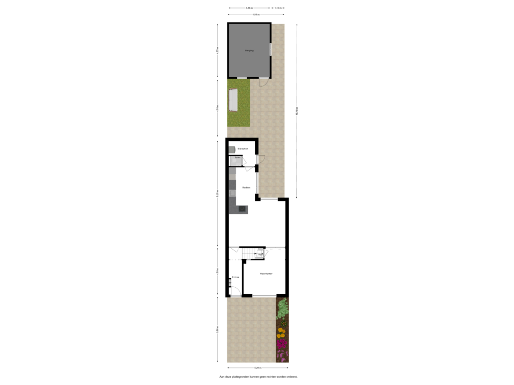 Bekijk plattegrond van Begane Grond Met Tuin van Langvennen-Oost 35