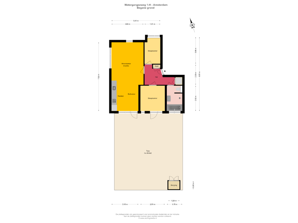 Bekijk plattegrond van Begane grond van Watergangseweg 1-H