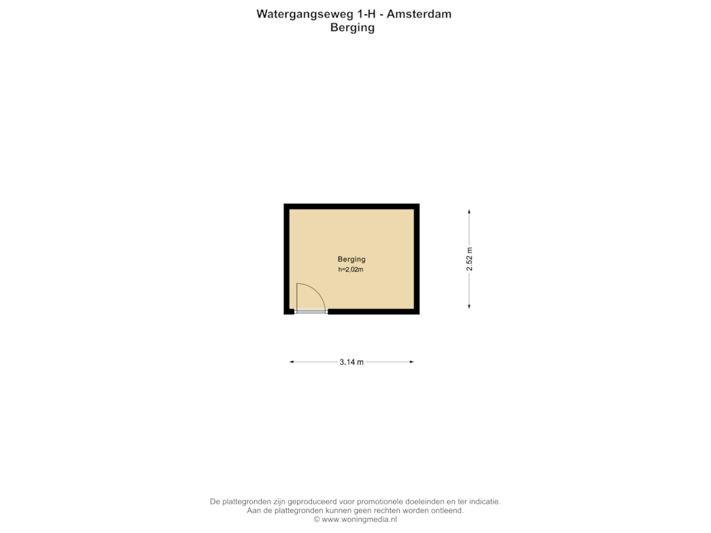 Bekijk plattegrond van Berging van Watergangseweg 1-H