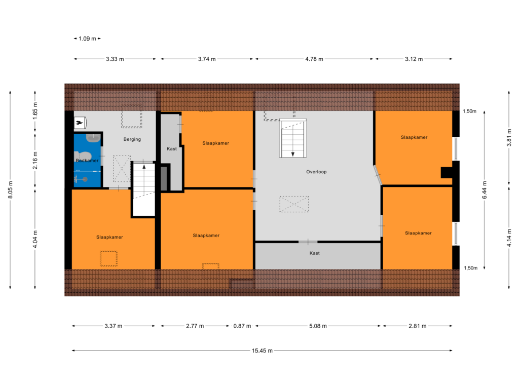 Bekijk plattegrond van Eerste Verdieping van Poeldonk 2