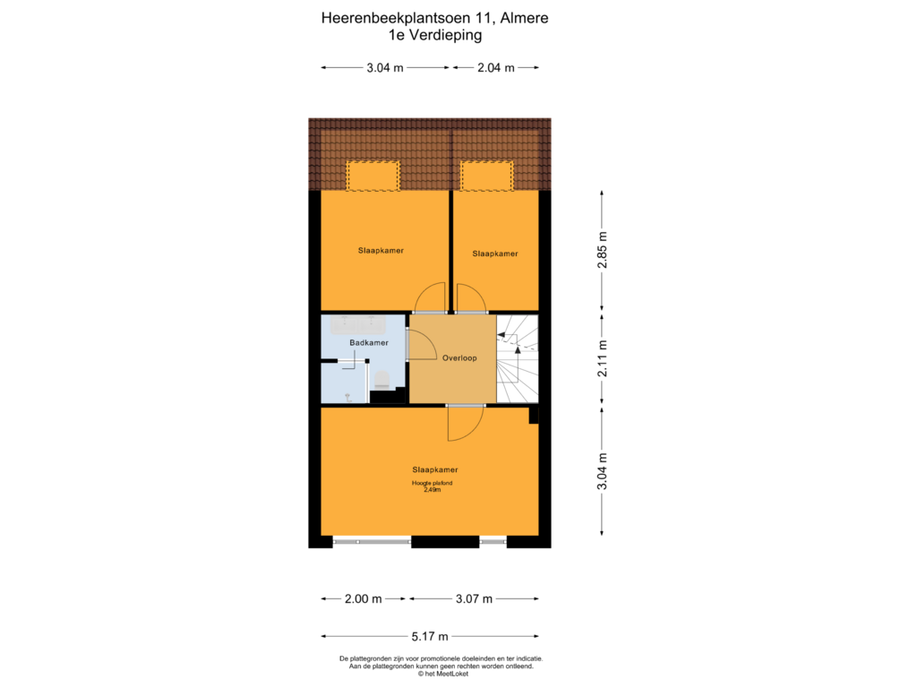 Bekijk plattegrond van 1e Verdieping van Heerenbeekplantsoen 11