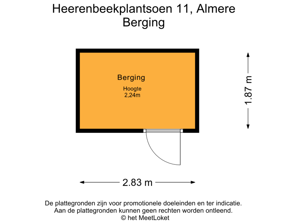 Bekijk plattegrond van Berging van Heerenbeekplantsoen 11