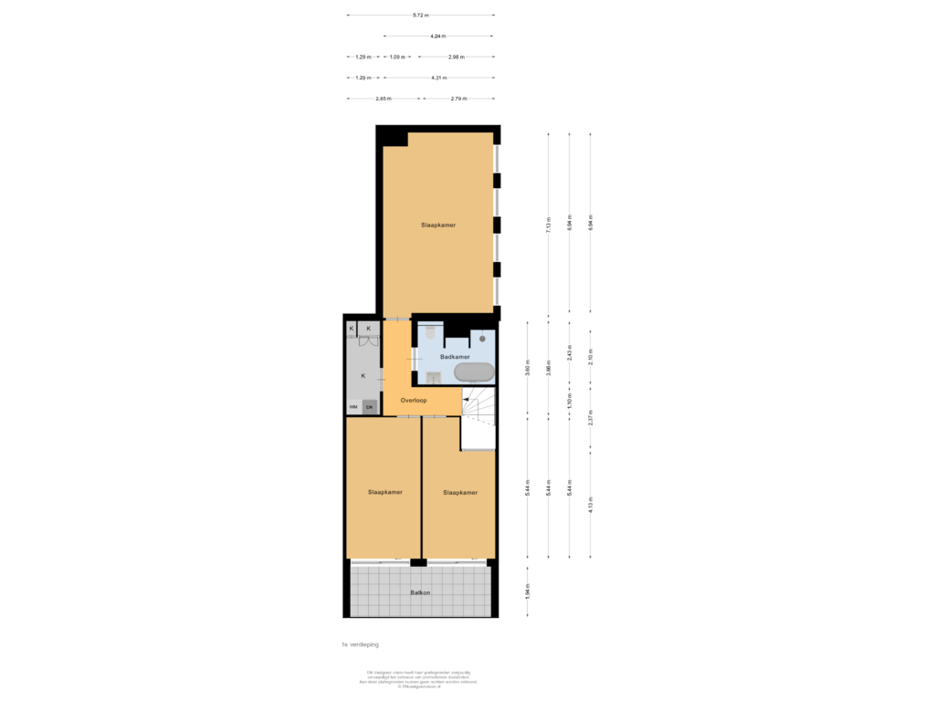 Bekijk plattegrond van 1e verdieping van Camille Balystraat 3