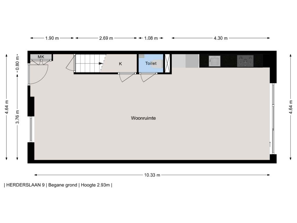 View floorplan of Begane grond of Herderslaan 9