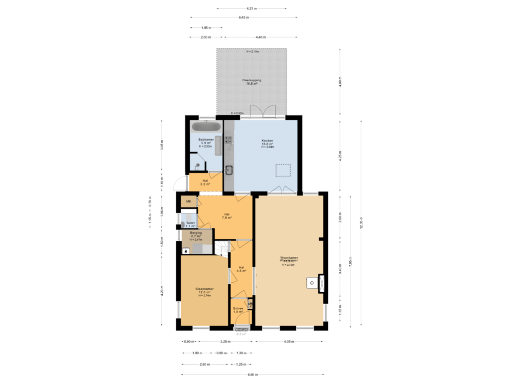 View floorplan of Begane grond of Jeltingalaan 46