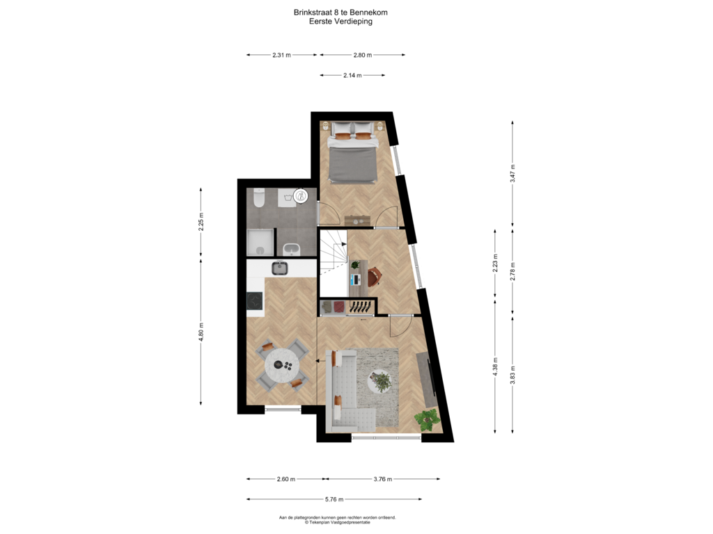 Bekijk plattegrond van Eerste Verdieping van Brinkstraat 8-A