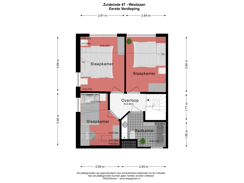 Bekijk plattegrond van Eerste Verdieping van Zuideinde 47