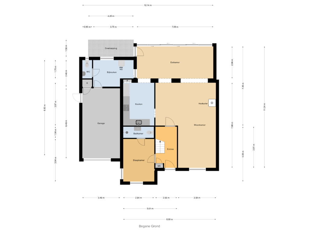 View floorplan of Begane Grond of Van Hogendorpplein 57