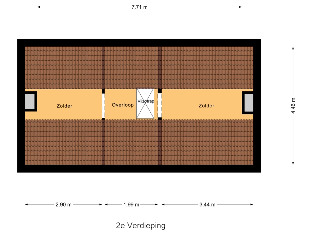 View floorplan of 2e Verdieping of Van Hogendorpplein 57