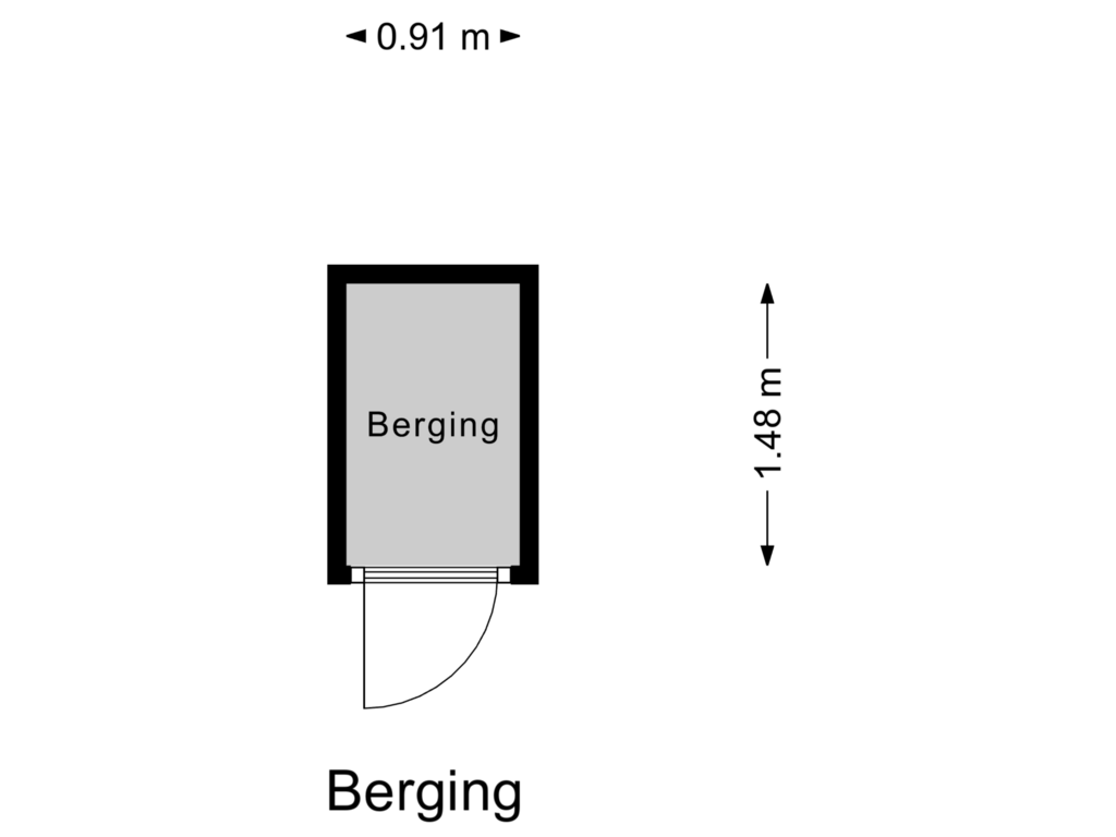 View floorplan of Berging of Van Hogendorpplein 57