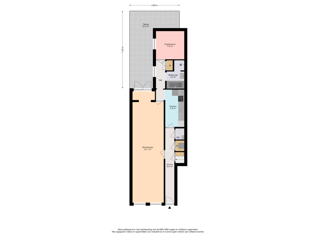 Bekijk plattegrond van Begane grond perceel van Vinkensteynstraat 71