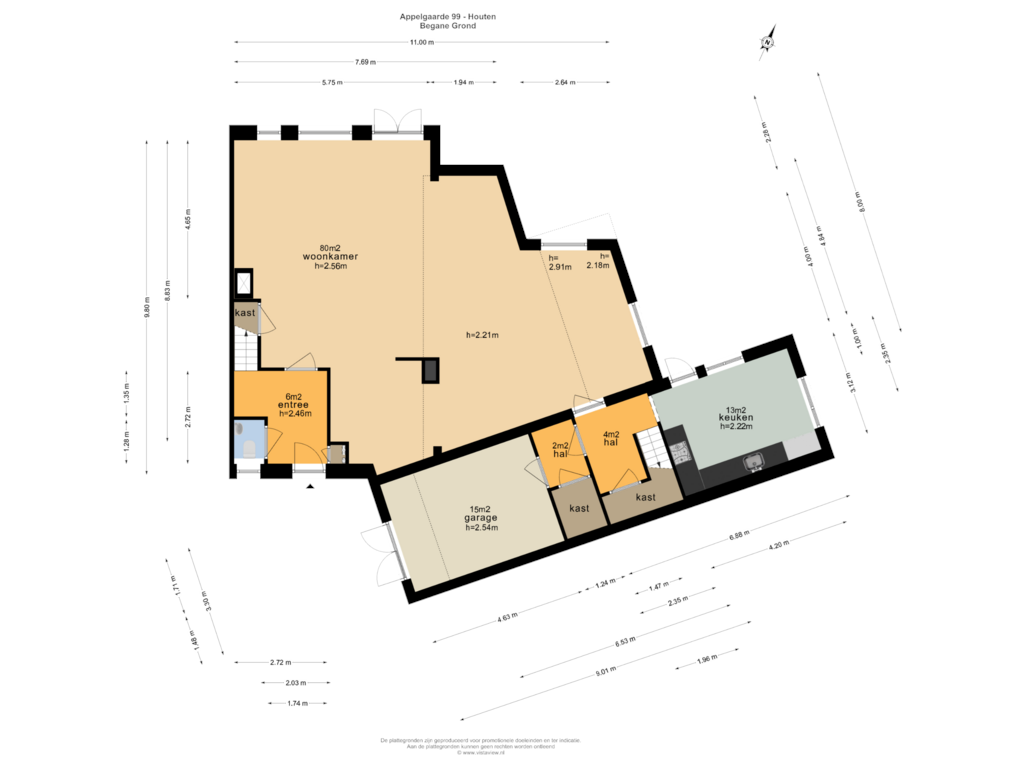 View floorplan of BEGANE GROND of Appelgaarde 99