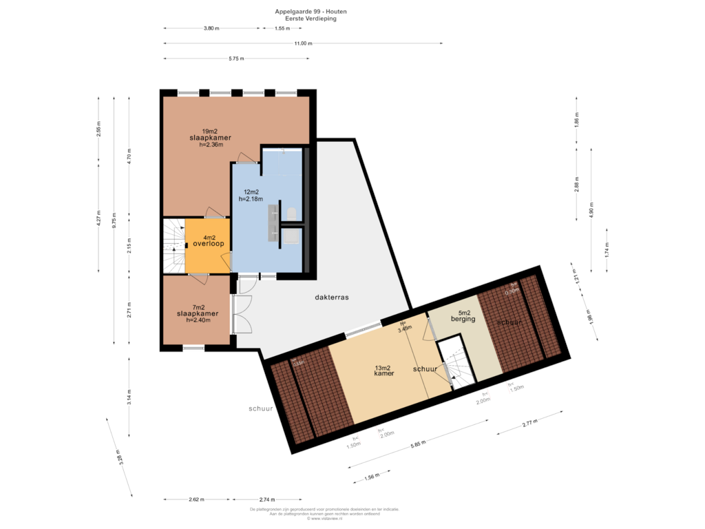 View floorplan of EERSTE VERDIEPING of Appelgaarde 99