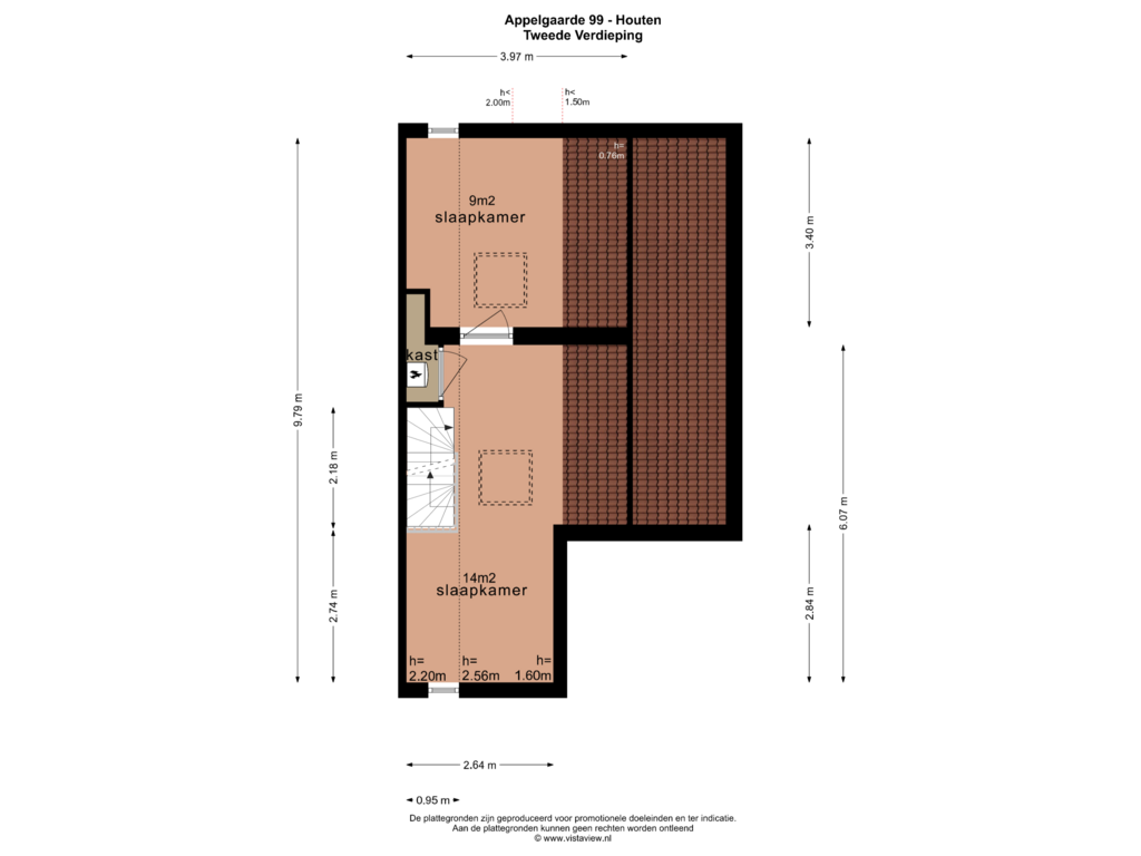 View floorplan of TWEEDE VERDIEPING of Appelgaarde 99