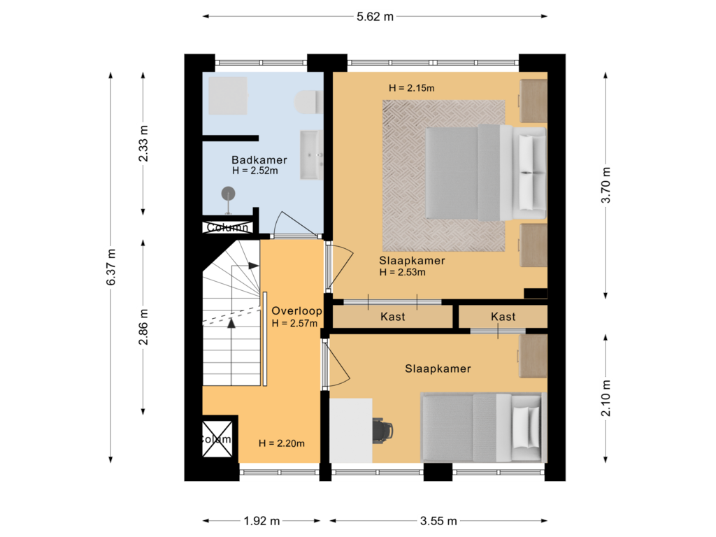 Bekijk plattegrond van Eerste verdieping van Veersesingel 41