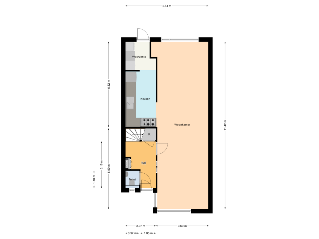 Bekijk plattegrond van Begane grond van Loeffendijk 12