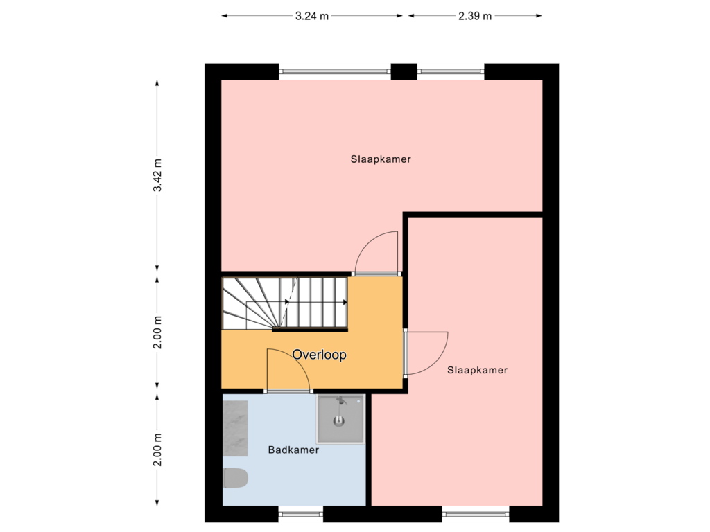 Bekijk plattegrond van Eerste verdieping van Loeffendijk 12