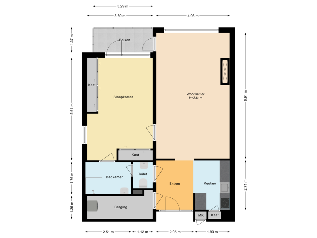 Bekijk plattegrond van Appartement van De Rekere 53